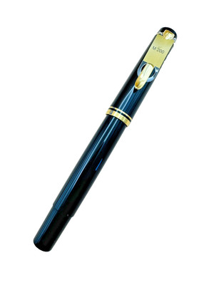 Pelikan M200 Fountain Pen Old style Black Steel Fine nib F, Mint NOS NWT