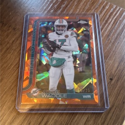 Topps 2025 Chrome Sapphire Jaylen Waddle #186 Orange Parallel /25 Miami Dolphins