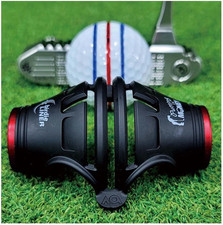 360-Degree Golf Ball Marker Alignment Tool Kit - Triple Line Stencil with 3-Colo