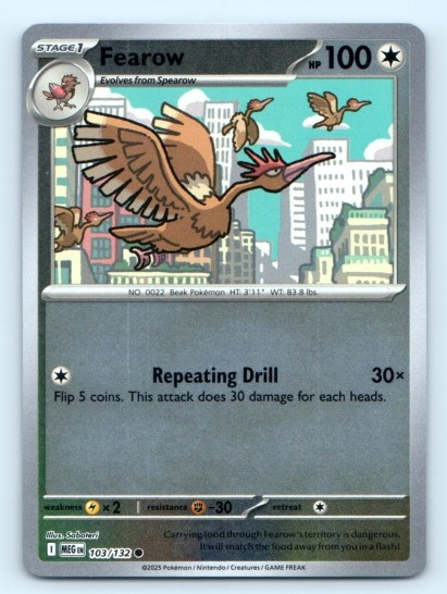 Pokemon TCG ~ Fearow 103/132 ~ Common Reverse Holo English Near Mint