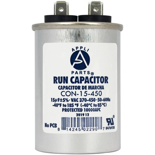 Appli Parts Run Capacitor for ac 60 Mfd uF (microfarads) 370 VAC Appli Parts Run Capacitor for ac 60 Mfd uF (microfarads) 370 VAC