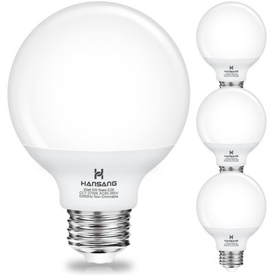 hansang G25 LED Globe Light Bulbs, Bathroom Vanity Light Bulbs E26 Base Warm Whi
