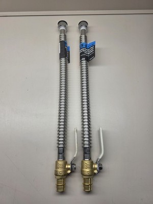 (2) Apollo PEX-A 3/4'' x 18'' Corrugated SS Water Heater Connector w/ Ball Valve