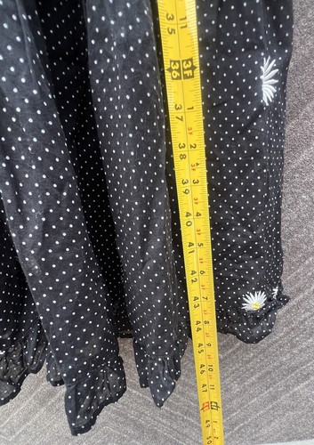 Robe midi brodée chaîne marguerite Free People noire à pois bohème taille S - Photo 15/19