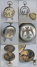 ANTIKE OMEGA TASCHENUHR ADLER MOTIVE POCKET WATCH - Abl-1-18