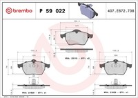 Brembo Bremsbelagsatz Scheibenbremse Prime P 59 022 FüR Opel Saab Vectra Calibra