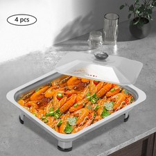 4PCS Buffet Dish Tray Food Plate Server Food Warmer Chafing Dish Serving Trays