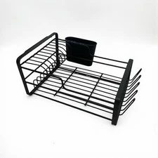 Freestanding Black Metal Dish Drying Rack 