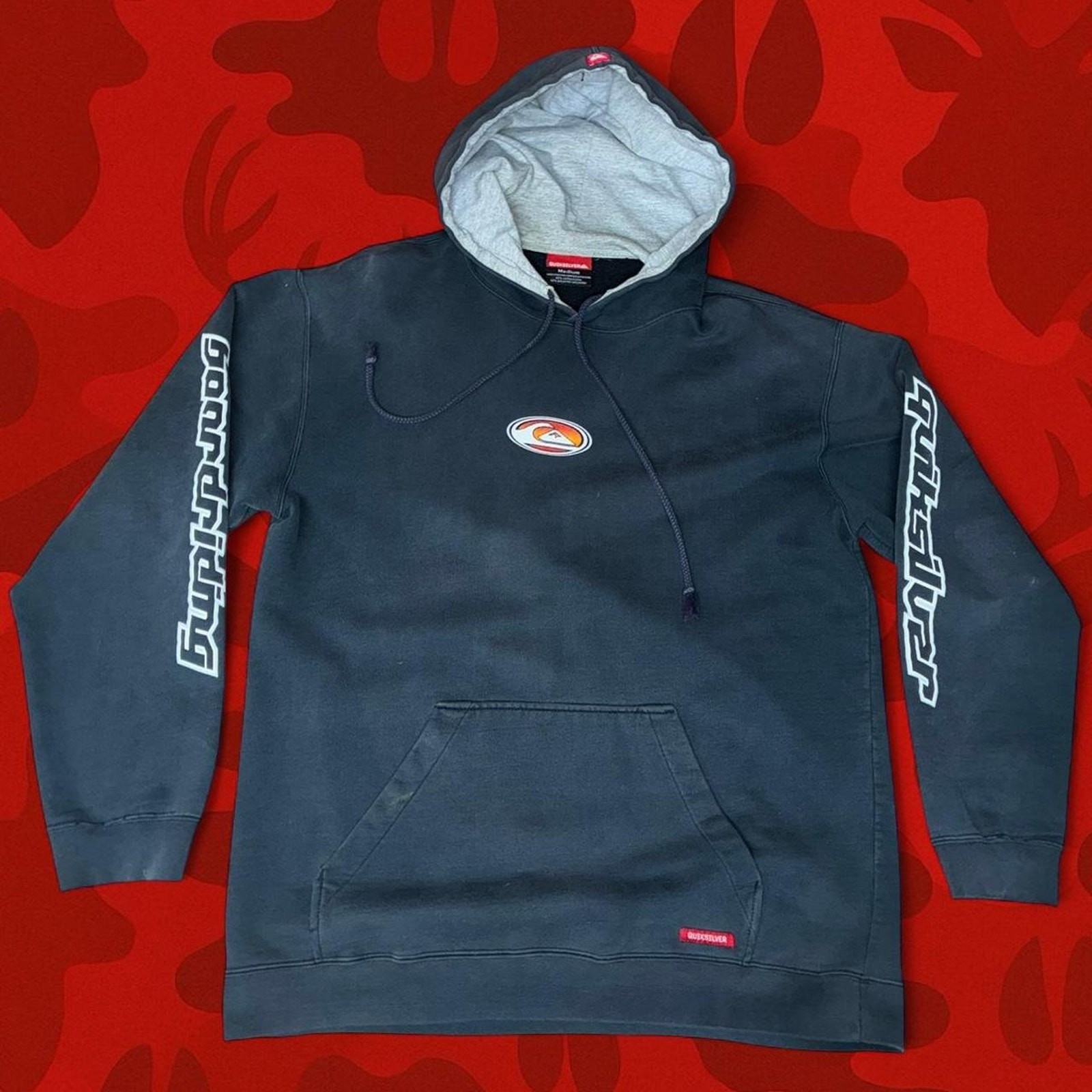 This rare vintage Quiksilver Boardriding Company hoodie M image 2