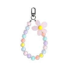 Colour Mobile Phone Lanyard, Universal Chain, Pearl Beaded Blue
