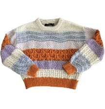 VERO MODA New Boho Sweater Size M Striped Ora...