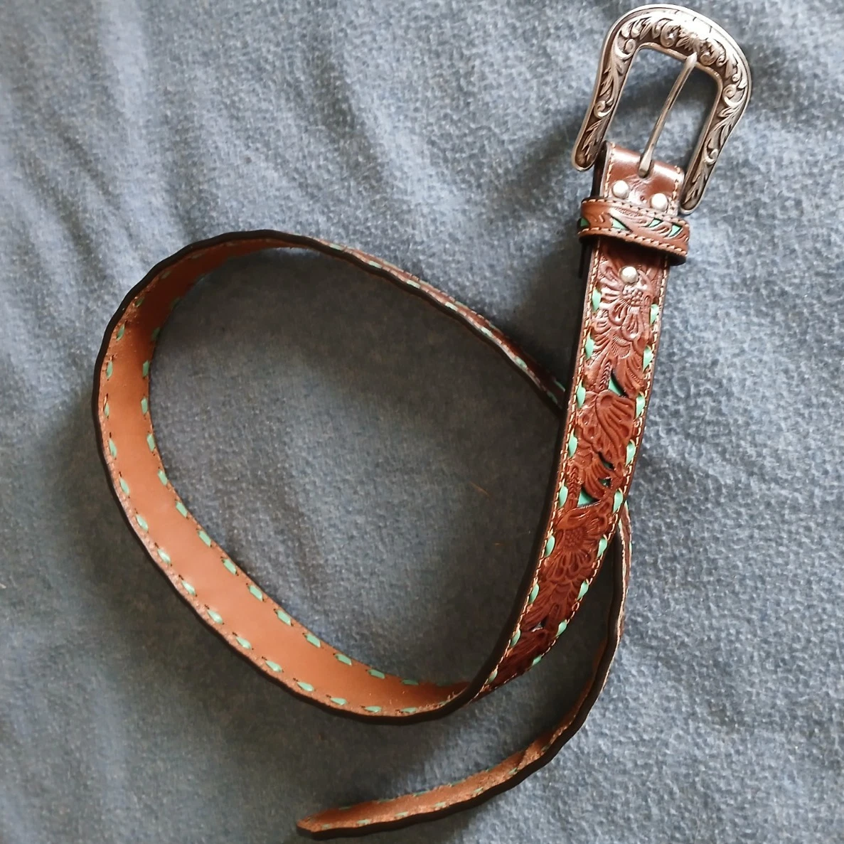 Nocona Western Tooled Leather Belt Womens 30\