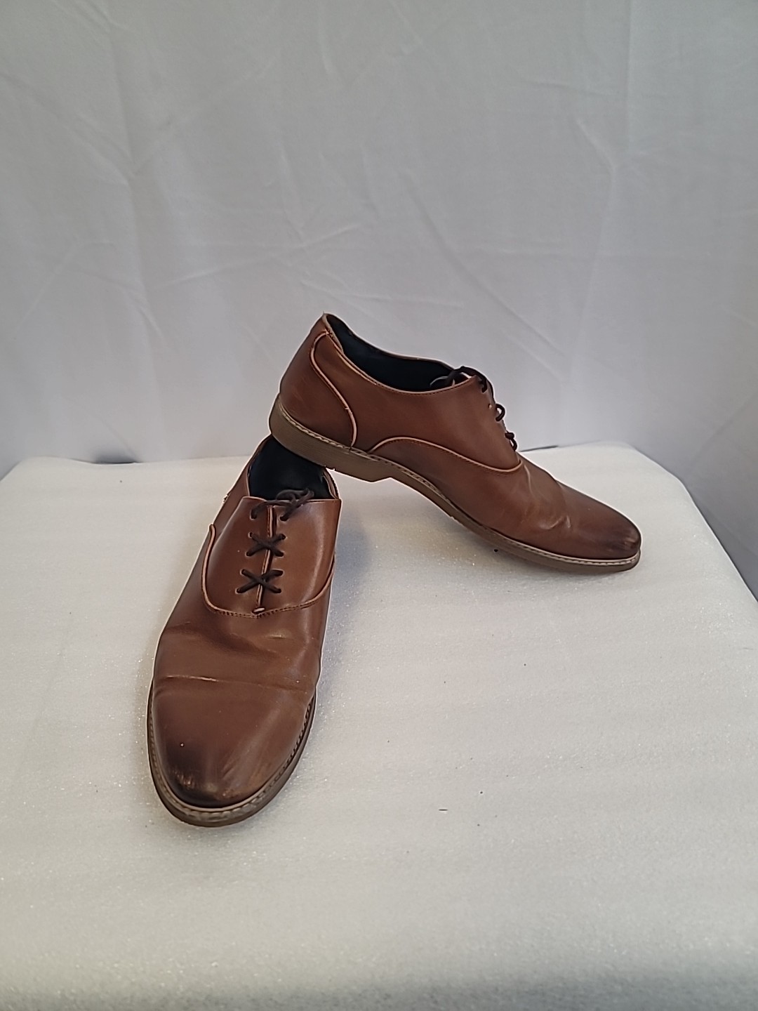 Steve Madden Mens 10.5 Leather Oxford Dress Casual Shoes Brown