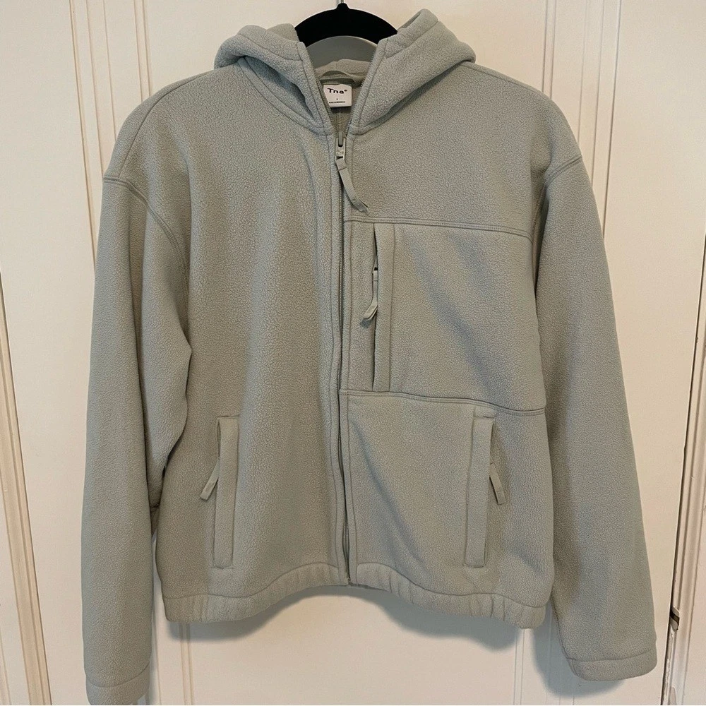 Aritzia TNA Polartec Fleece Full Zip Hoodie Sweatshirt Size 1 / S-M