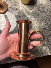 Vintage Gregorian Copper Chamber Candlestick Holders with Brass Loop Made in USA