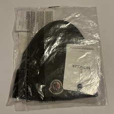 Moncler Unisex Black Wool Knit Beanie Hat