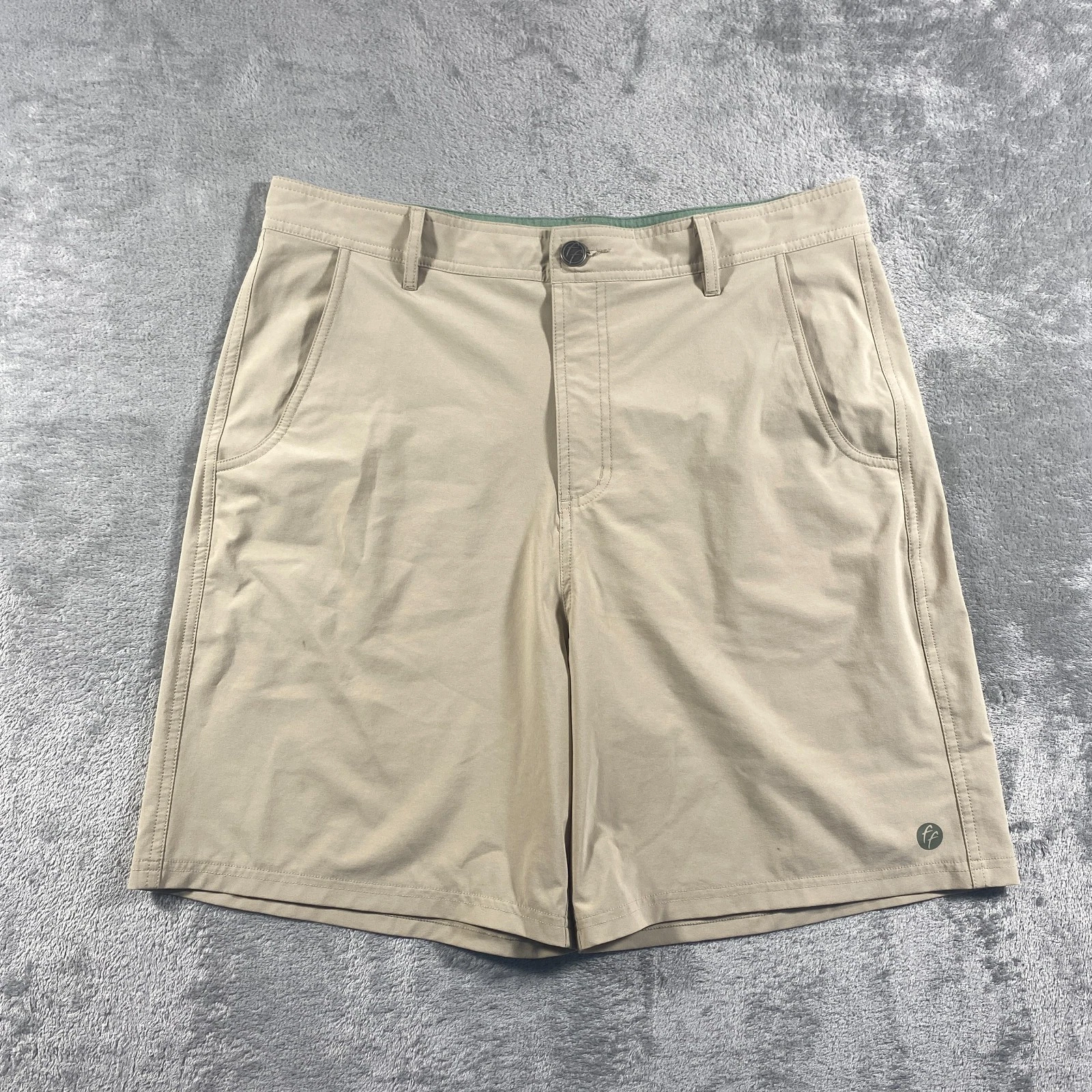 Free Fly Nomad Shorts Mens 34 Khaki Tan Performance Stretch Fishing Golf Outdoor