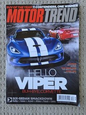 Motor Trend  Magazine  Dec 2012 2013 SRT Viper, CTS-V Wagon, Corvette 427