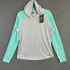 Under Armour Women's Fitted HeatGear Pullover Hoodie Size XL Gray Mint NWT