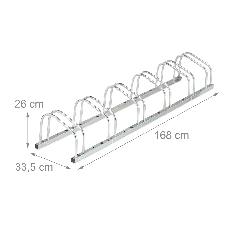 Fahrradständer Fahrradparkplatz Bodenständer Radaufsteller Bügelständer silber - Bild 4 von 4