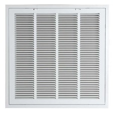 Filtered Return Air Grille, 45 Degree Louvered, White, Steel, Select Your Size.