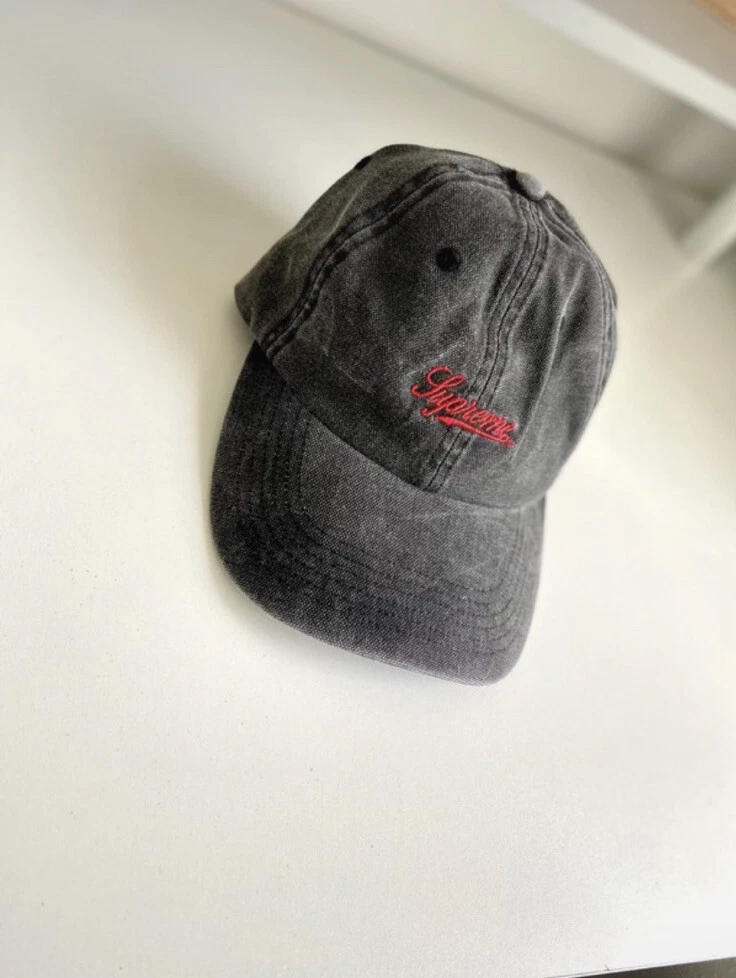 Chapeau casquette décontractée taille unique authentique logo Supreme Script 6 panneaux noir rouge authentique battage médiatique 