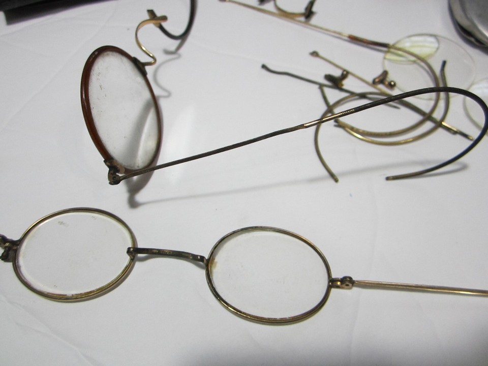 VINTAGE EYEGLASSES CASES SILVER ART DECO STOCO GF REPAIR broken FRAMES GLASS eBay