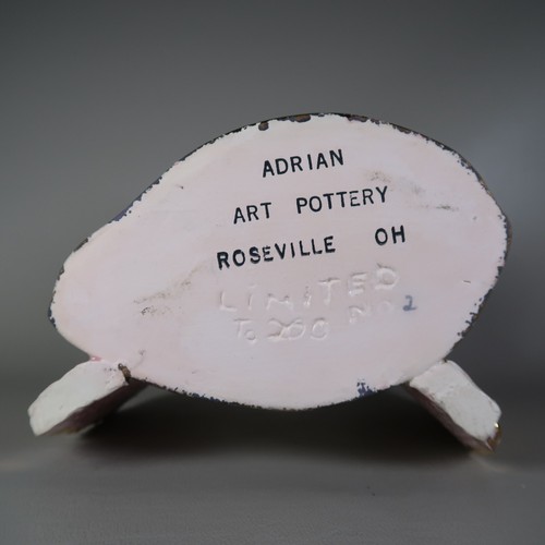 RARE Adrian Art Pottery Woman Angel Fairy Planter Vase Pink Wings Roseville OH - Picture 10 of 10