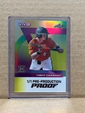 Trent Caraway 2024 Leaf Baseball 1/1 Pre Production Proof