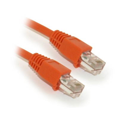 15ft Cat5E Ethernet RJ45 Patch Cable  Stranded  Snagless Booted  ORANGE