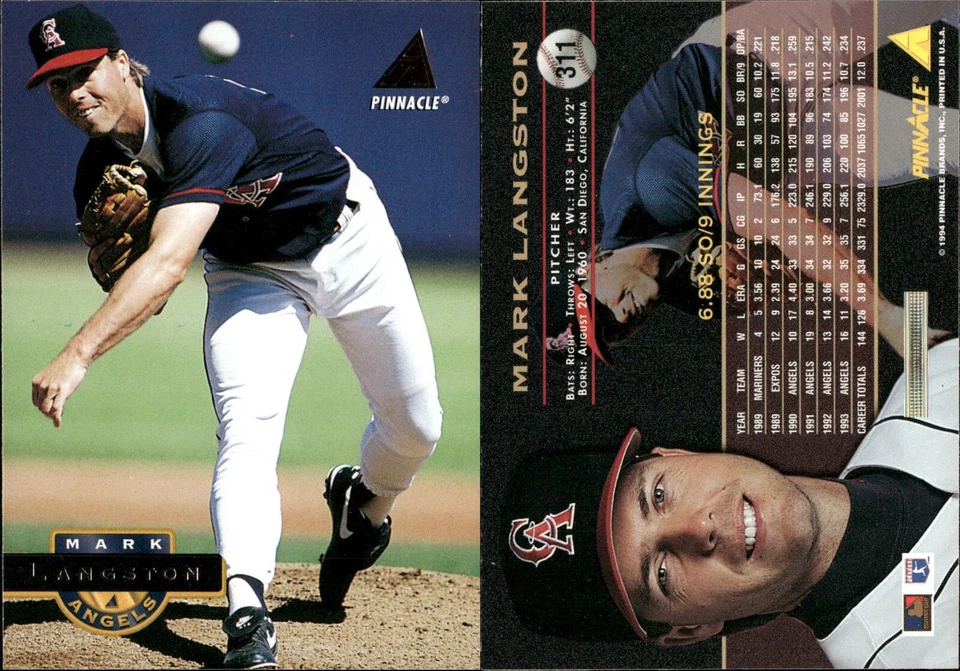 Mark Langston Lot of 18 baseball Cards Anaheim Angels  MLB-595 - Image 2 of 4
