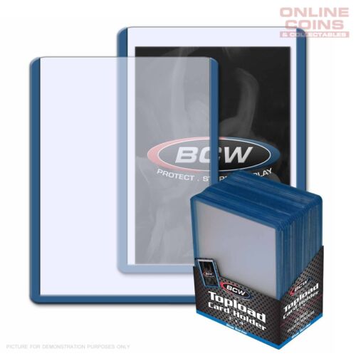 BCW Topload Card Holder - BLUE Border - Standard Size Toploader - 25 pack - Picture 1 of 1