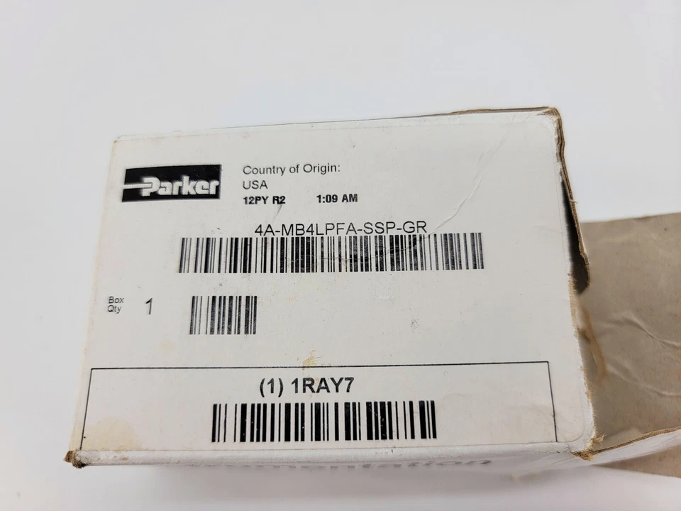 New Parker 4A-MB4LPFA-SSP-GR Mini Ball Valve 2500PSI @ 100F 1/4" - Image 2 of 4