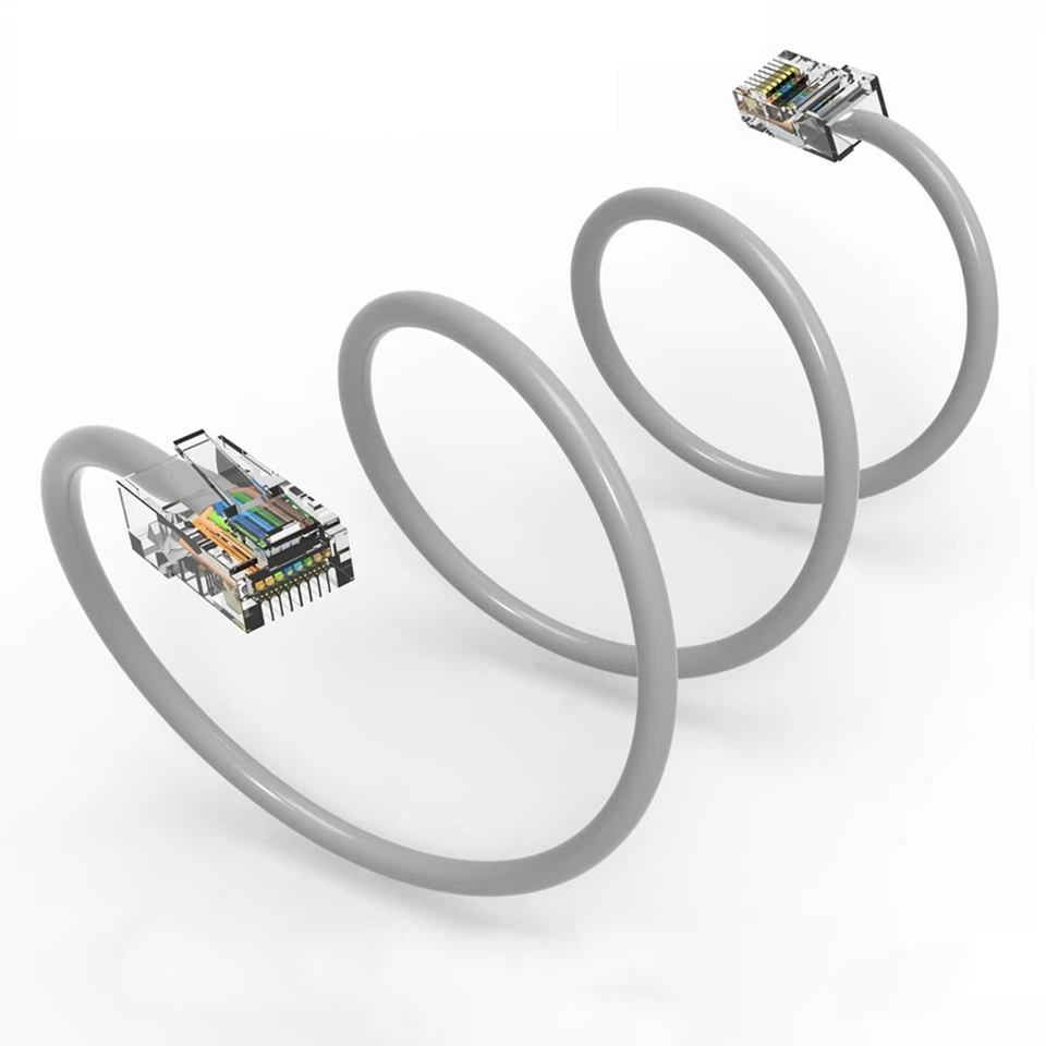 0.5FT Cat5e RJ45 Ethernet LAN Network UTP Non-Booted Patch Cable Copper Gray - Image 2 of 4