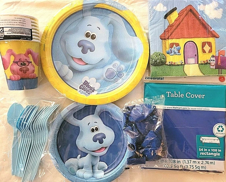 BUY SEASONS BLUES CLUES Party Pack Birthday Party Supply Kit for 8 w/ Tablecover & Balloons