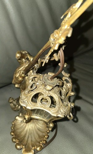 Unique FRENCH BRONZE BRASS BOUDOIR SMALL TABLE LAMP - Picture 5 of 16