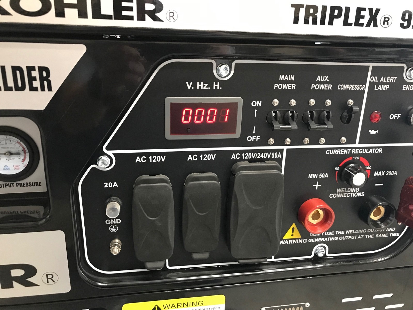 6500 Watt Generator/Air Compressor/Welder AMP KOHLER® TRIPLEX® 9200 eBay