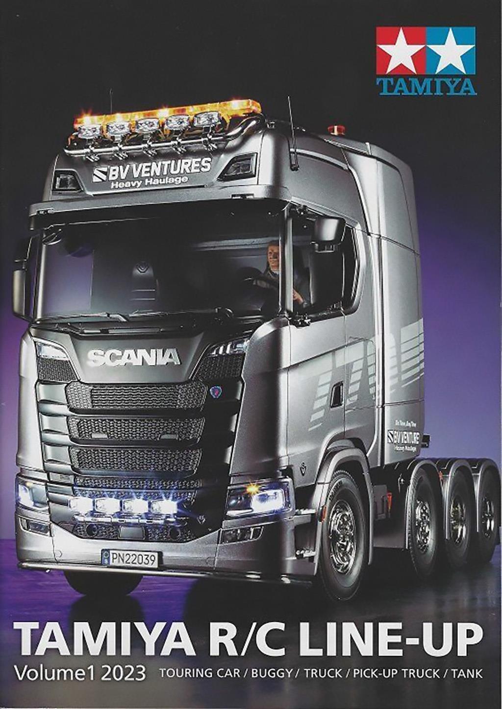 Tamiya 64444 R/C Line-Up Volume 1 2023 (English/RC), (BBX/Scania 770S) NEW