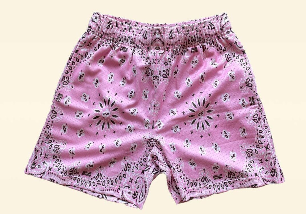 Шорты из розовой сетки Bravest Studios с узором Пейсли, мужские размеры