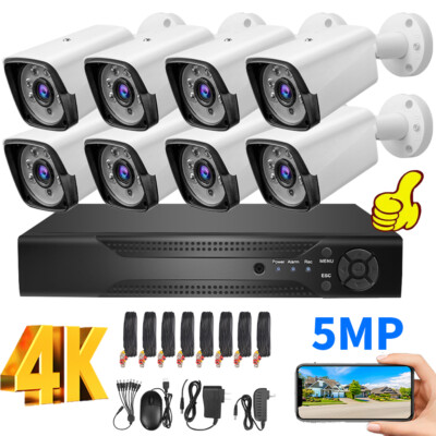 #ad Sistema De Seguridad 8 Camaras Para Exterior 4K CCTV Con Visión nocturna w 1TB $175.99
