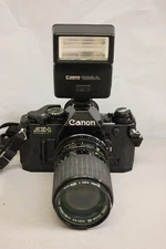 Canon AE-1 program SLR Film Camera New FD 35-105mm f3.5 188A Speedlite #18483