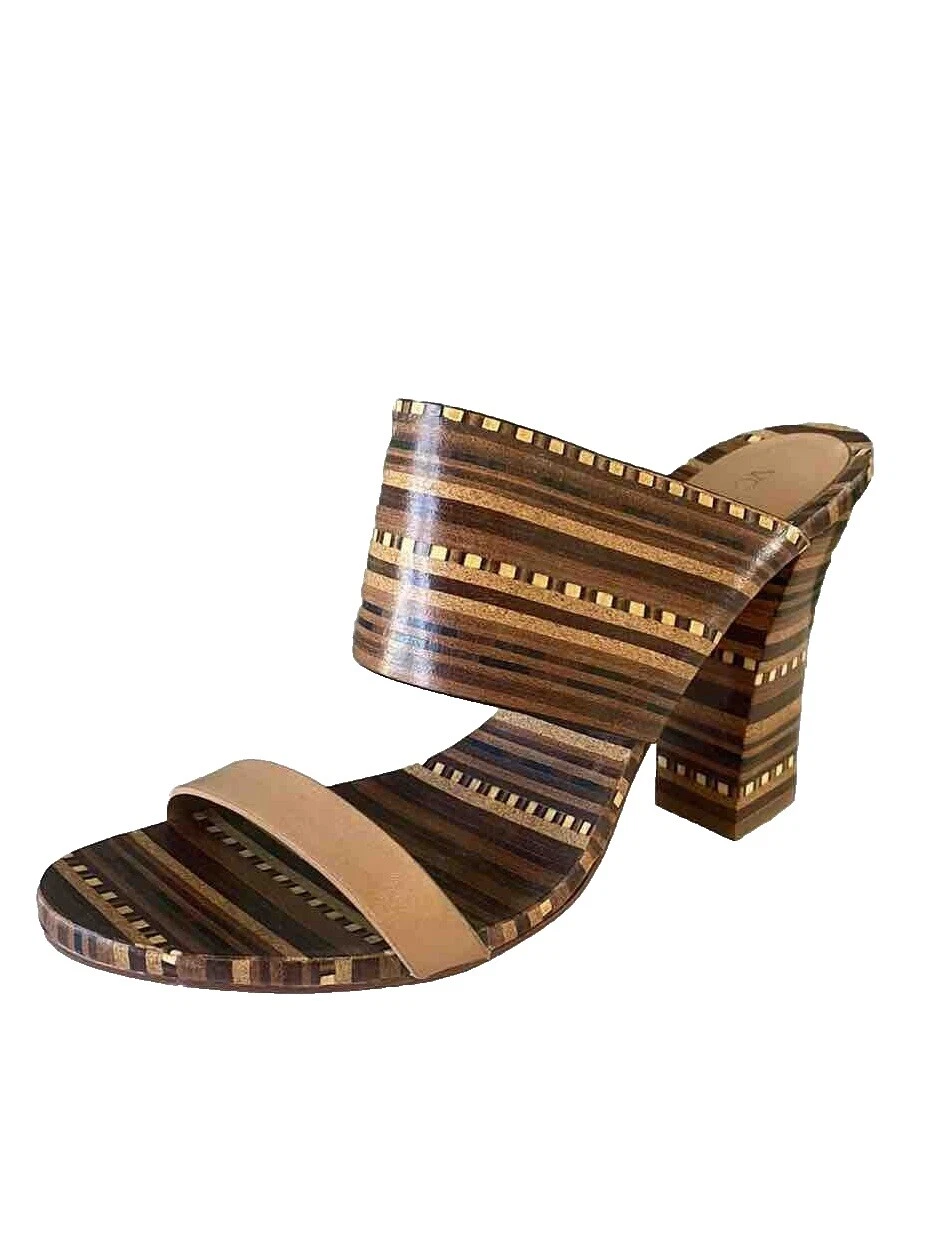 Tacones superiores para mujer Vince Camuto de cuero a rayas