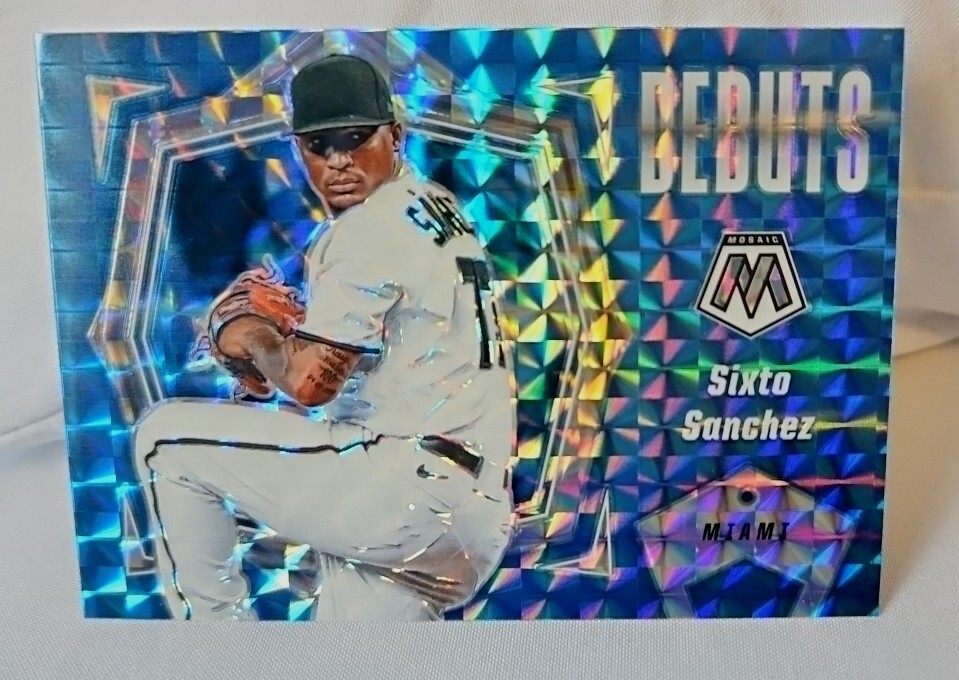 2021 Panini Mosaic Reactive Blue Prizm Sixto Sanchez Debuts Insert Baseball #PD6