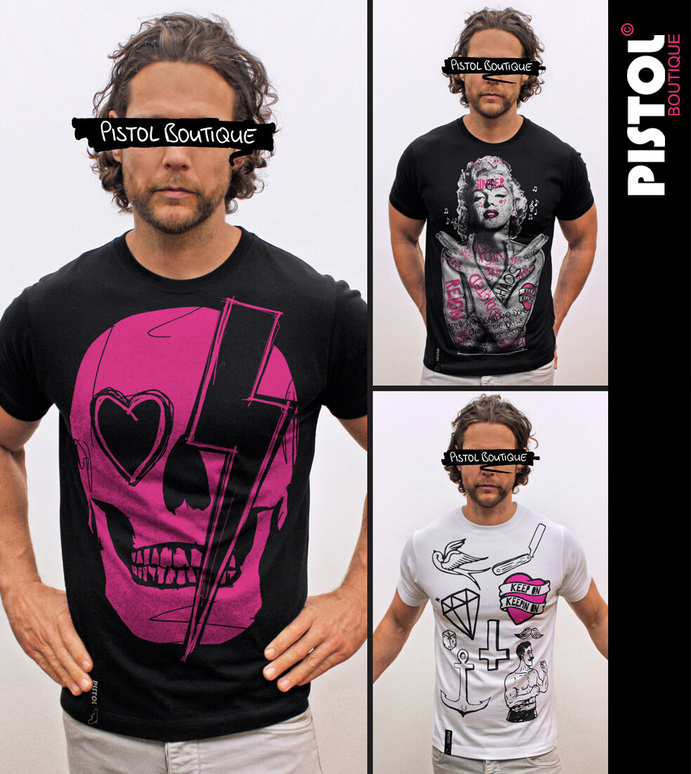 T-shirt Homme Pistol Boutique - Motif Cerf à Col Rond, Blanc, Taille Regular