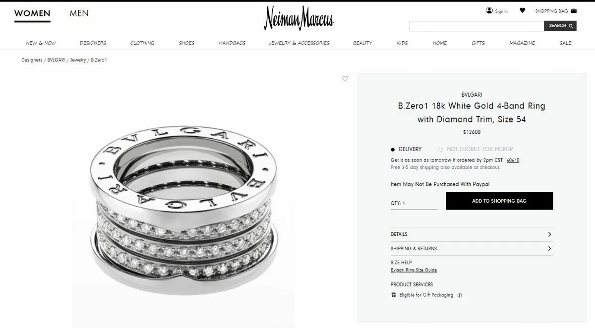 Bvlgari best sale ring ebay