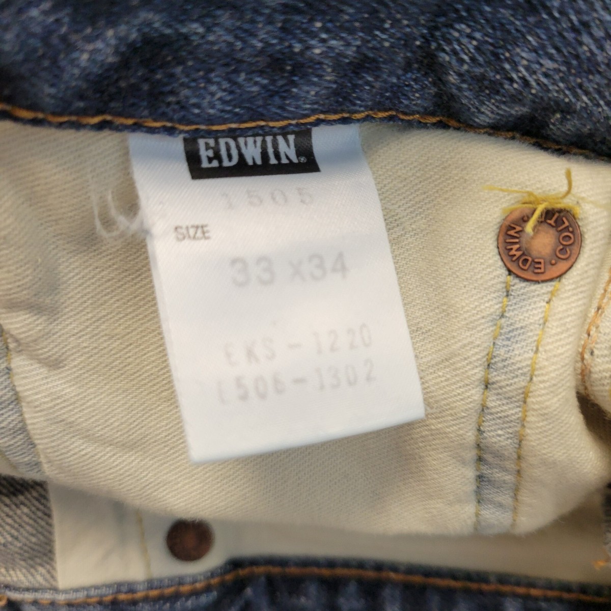 $188 New EDWIN Rebel Denim Jeans Men's 33x34 Light Wash Blue