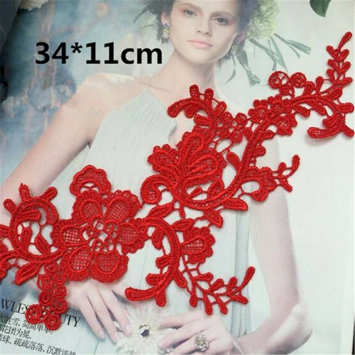 1 Paar Braut Blume Stickerei Applikation Spitzenborte Kragen Ausschnitt Nähen - Bild 8 von 45