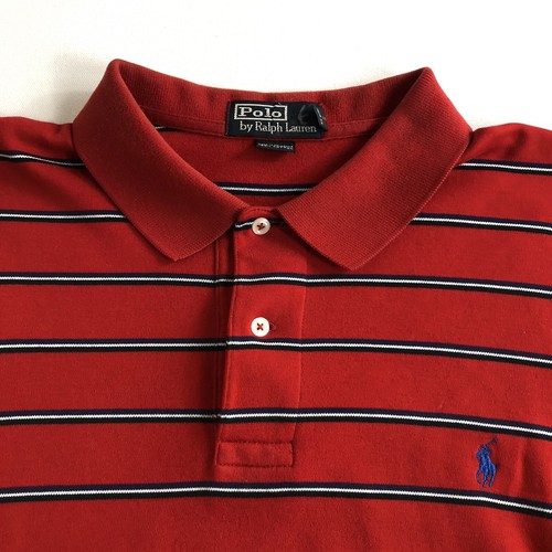 Polo Ralph Lauren Men's Short Sleeve Shirt Size XL Red Blue Striped - Picture 4 of 5