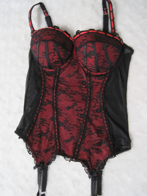 DITA VON TEESE BLACK/RED FRIVOLITEESE CORSET SIZE 12B BNWOT