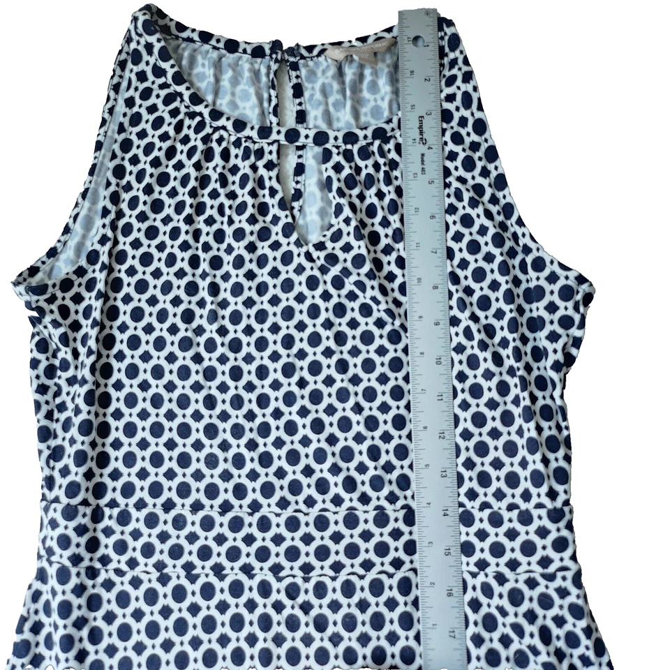 Banana Republic Dress Womens Petite Medium Black White Maxi Geo Fall Coastal Y2K - Image 3 of 4